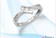 9ct White Gold 3 stone CZ Dress Ring