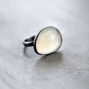 ring with one white gemstone