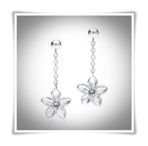 Tiffany and Co petals sterling silver drop earrings