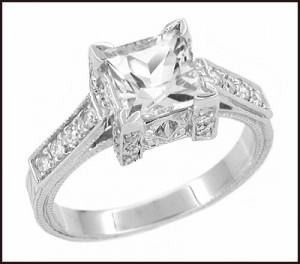 Best Platinum Princess Cut Diamond Engagement Rings Designs