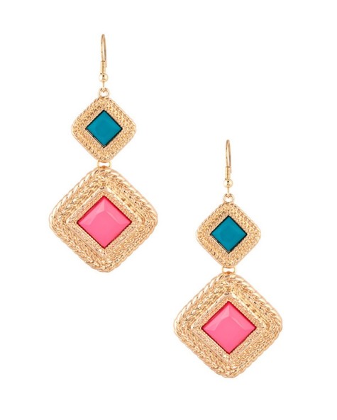 1 Geometric Style Golden Earrings from Voylla.com - Rs. 499