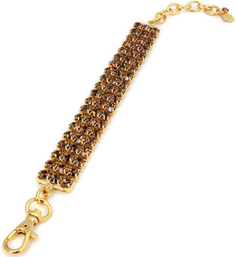 Crystal Dog Necklace CC053M Rhinestone Pet Jewelry Simple 3 rows Brown With Gold Plate