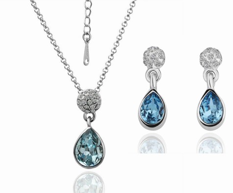 Free-Shipping-18-K-Gold-Crystal-Jewelry-Set-Made-With-Swarovski-Elements-Plating-Platinum-18KS065