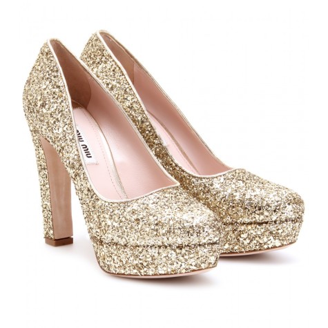 MiuMiu golden shoes