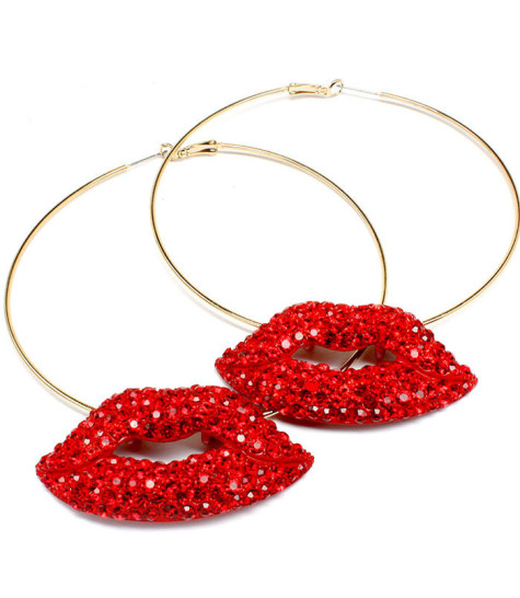 Oversized_Hoop_Diamond_Lip_Earrings_Red