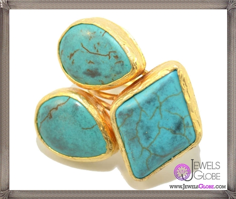 Turquoise Three Stone Statement Ring