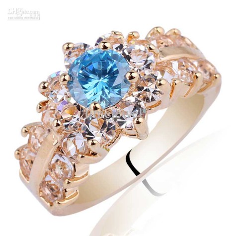 short lady-round-flower-shape-blue-topaz-gold-925