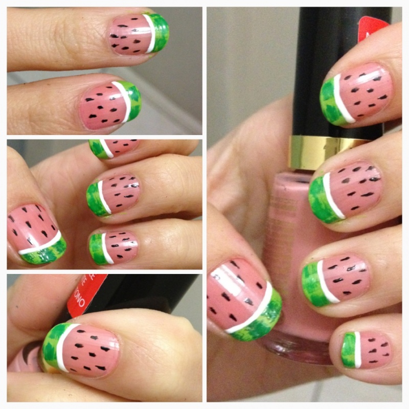 watermelon-nails-nail-art-do-it-yourself-how-to-do-manicure-summer-easy-cute-designs